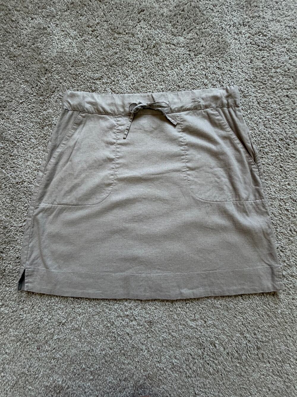 Sherpa Adventure Gear Hemp Tencel Khaki Drawstring Skirt Hiking Outdoor Gorpcore